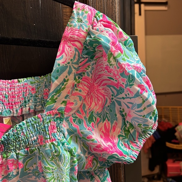 Lilly Pulitzer nesting shirt sleeve linen blouse size 12 - Picture 4 of 7